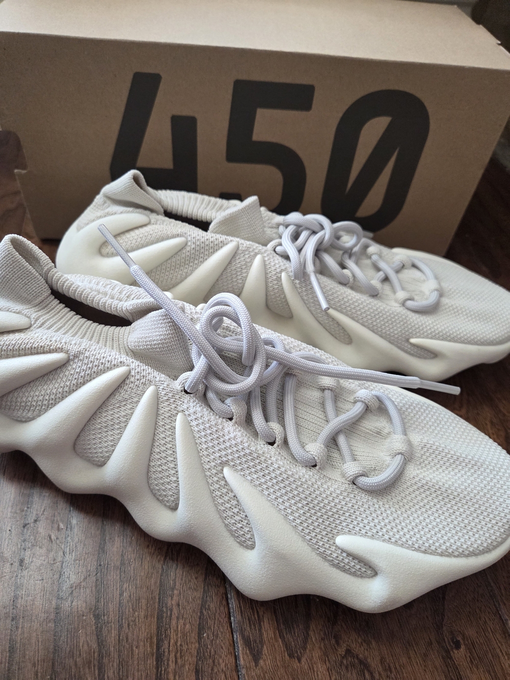 Authentic Yeezy 450 Pale Cream Knit Sneakers